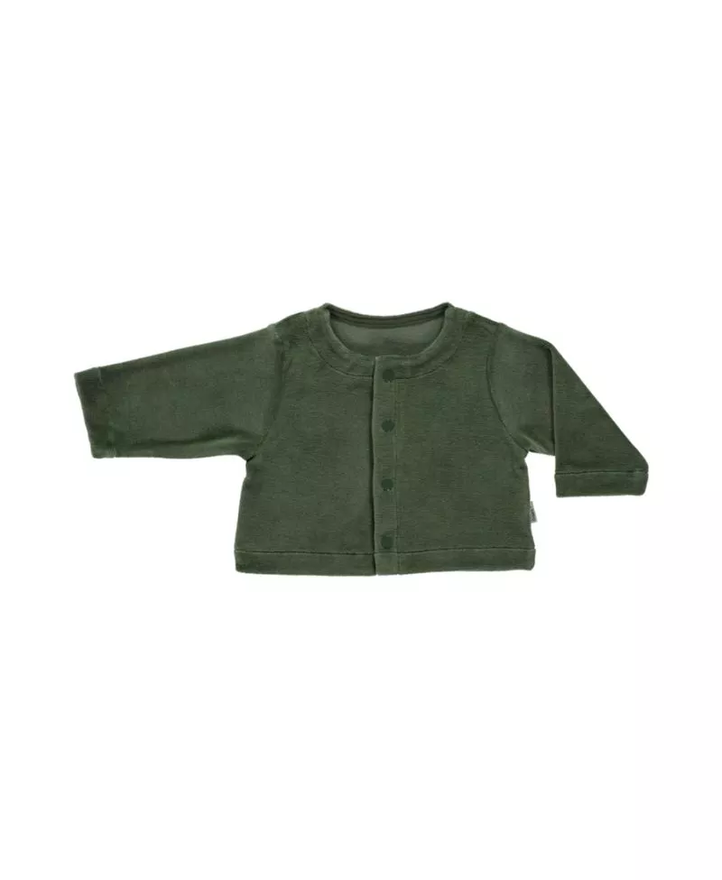 Cardigan Camomille Velours Forest Green